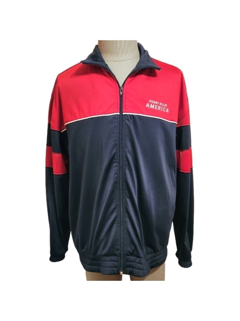 Perry Ellis America Retro Active Jacket Navy Red Large
